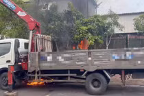 Xe cẩu vướng dây điện, một người tử vong tại chỗ ở Lâm Đồng