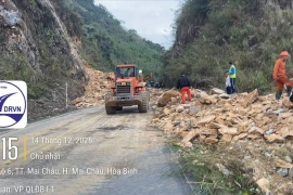 Đèo Thung Khe qua Phú Thọ thông xe bước đầu sau sự cố sạt lở
