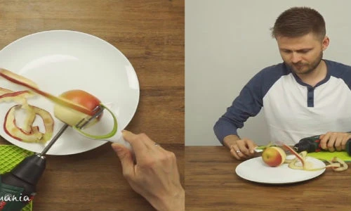 Tự chế máy gọt táo có một không hai tại nhà