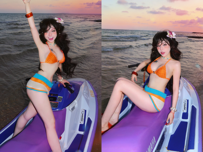 Hot girl Bảo Khuyên Susan diện bikini nóng bỏng cưỡi moto nước