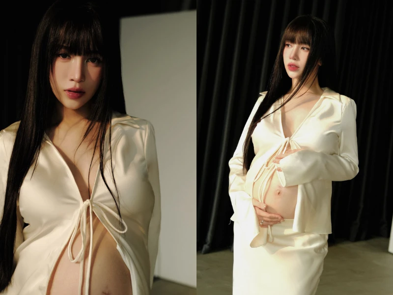 Con gái Minh Nhựa bầu 6 tháng vẫn khoe dáng gợi cảm “hết nấc“