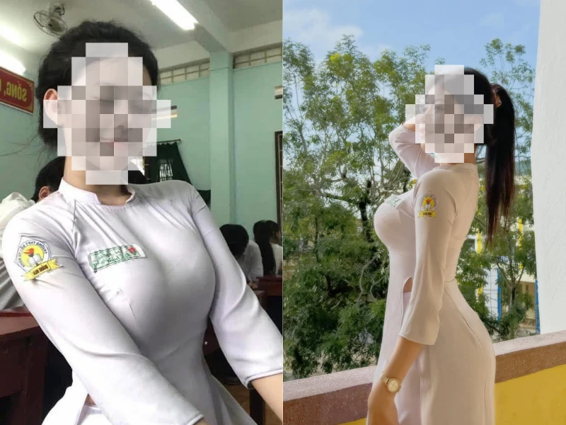 Nữ sinh lớp 12 gây tranh cãi khi diện áo dài quá gợi cảm