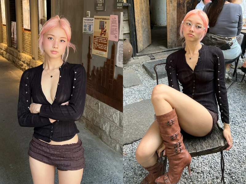 Nữ streamer gốc Việt diện mốt quần siêu ngắn dạo phố gây chú ý