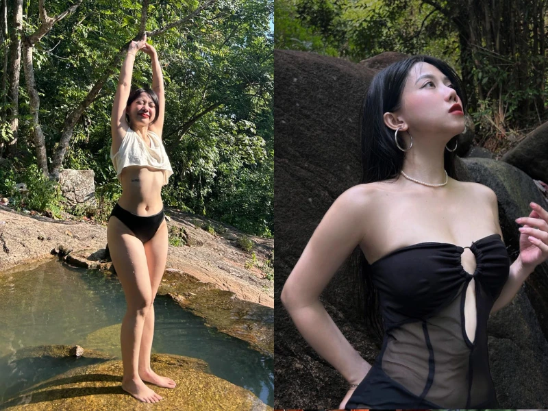 Hot girl với loạt ảnh khoe dáng bên suối ai cũng trầm trồ
