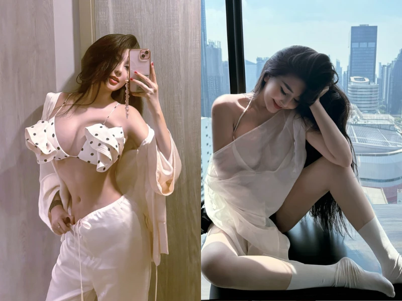 Đệ nhất hot girl Sài thành diện áo mỏng tang, để lộ vòng một 