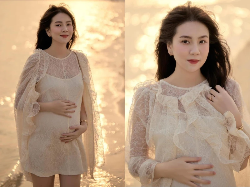 MC Mai Ngọc khoe sắc rạng ngời tháng cuối thai kỳ