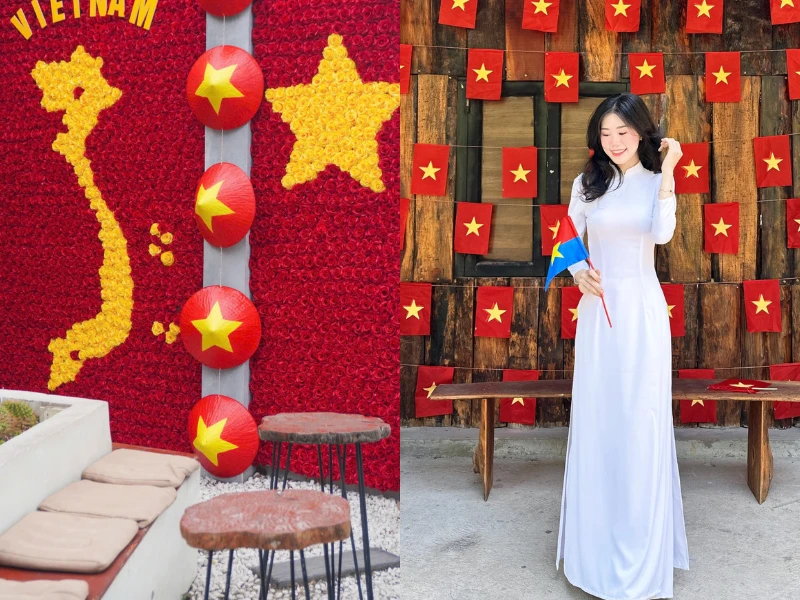 Trào lưu decor cờ đỏ sao vàng trên đồ uống thu hút giới trẻ