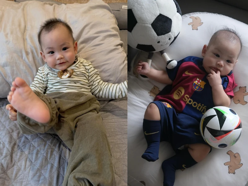 Quý tử nhà Đoàn Văn Hậu lộ tố chất cầu thủ tương lai