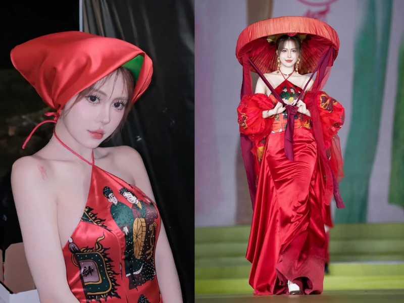 Tiktoker Ngân Hà catwalk tại show thời trang gây tranh cãi