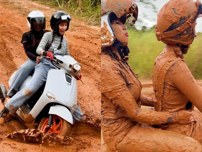 Tin tưởng tay lái của bạn, cô gái nhận cái kết ngập bùn