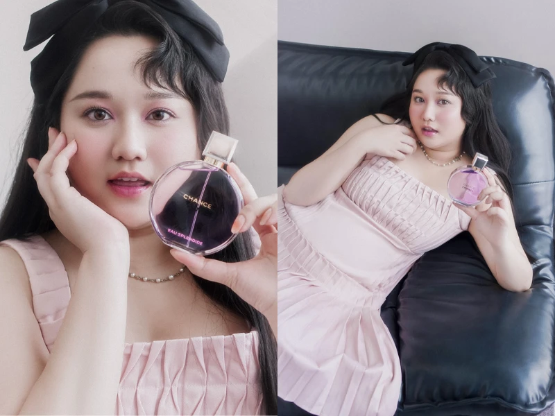 Trúc Anh tự tin khoe vóc dáng mũm mĩm với giao diện hường phấn