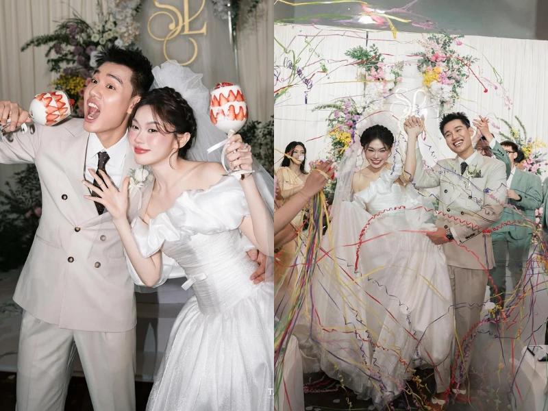 TikToker Ly Phạm rạng rỡ trong lễ cưới cùng chồng phi công