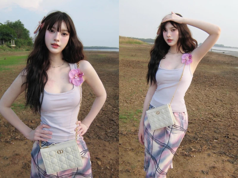 Bạn gái tiền đạo chủ lực tuyển Thái Lan khoe dáng nuột bên biển