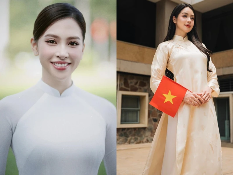 Dàn Hoa - Á hậu Việt diện áo dài mừng Đại lễ 30/4