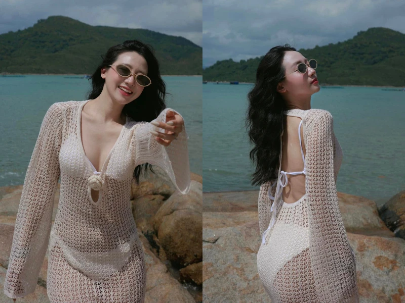 “Phú bà Hà thành” diện váy lưới đánh cá, khoe body nuột