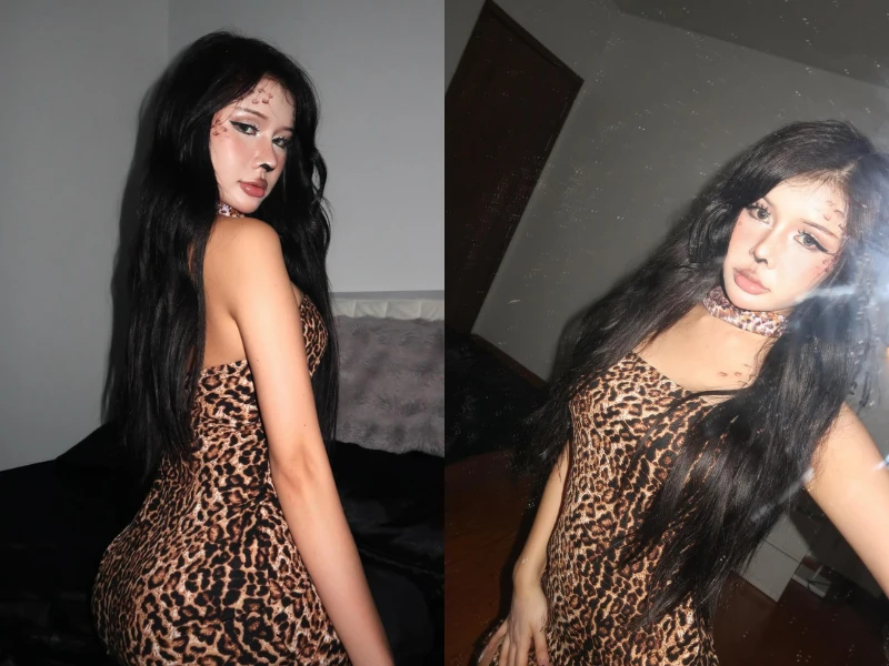 Xuân Ca diện váy siêu ngắn da beo, hóa thân nàng báo ma mị