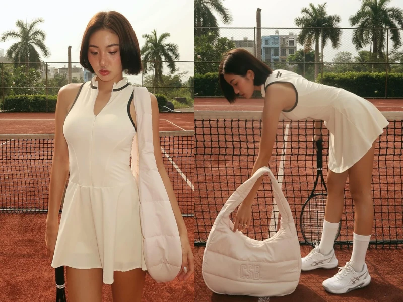 Nàng hot mom sinh năm 2004 khoe dáng cực đỉnh trên sân tennis