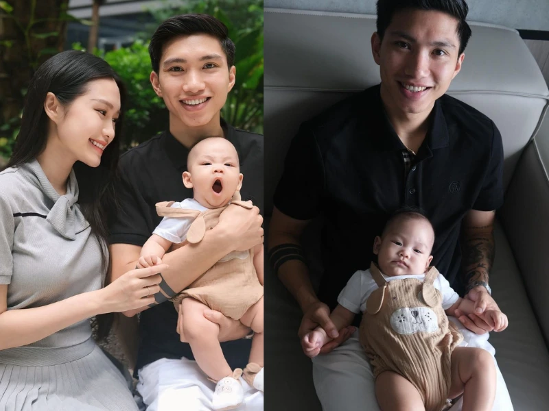 Không còn giấu diếm, Đoàn Văn Hậu lần đâu khoe diện mạo con trai