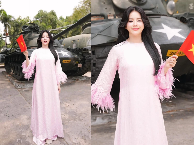 DJ Mie diện áo dài nền nã chào mừng Đại lễ 30/4