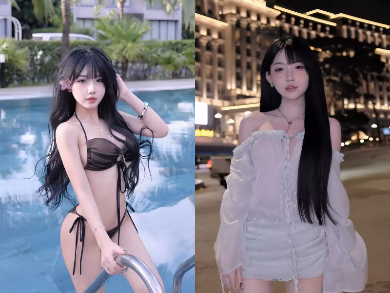 “Top 1 girl phố” Bùi Trà thả dáng bên hồ bơi hút ánh nhìn