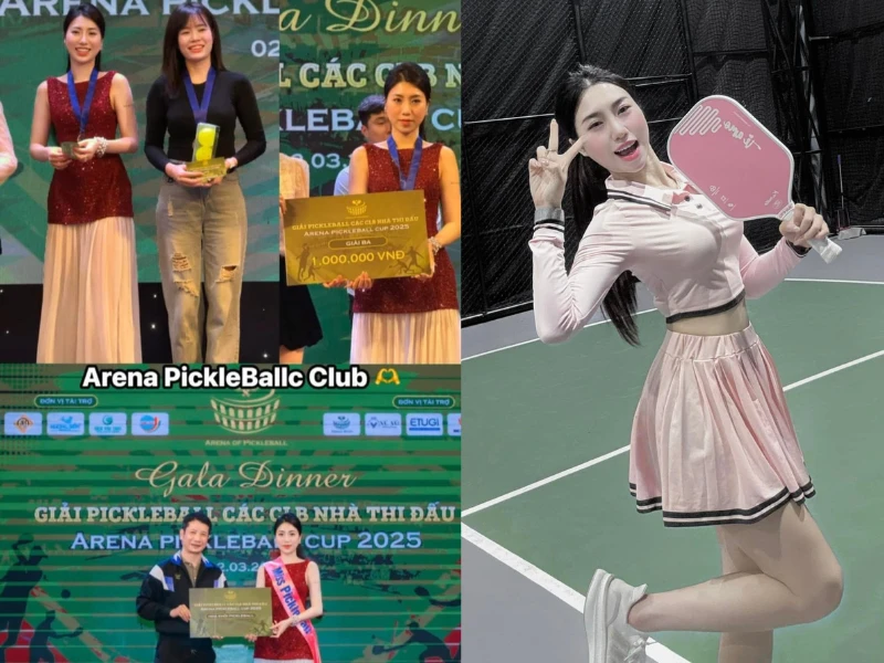 Đam mê bộ môn pickleball, em gái Văn Toàn “ẵm” luôn giải xịn