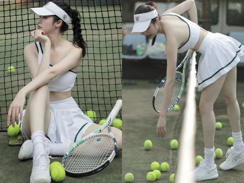 Danh tính gái xinh mặc váy siêu ngắn trên sân tennis