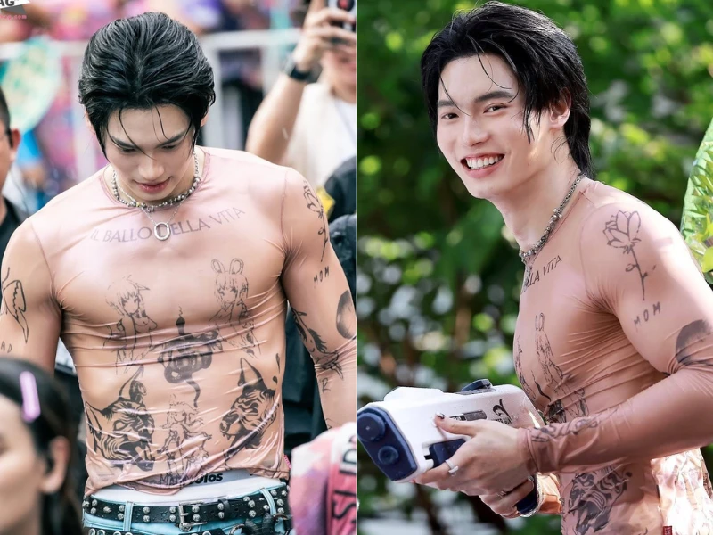 Nam thần Thái Lan chiếm trọn spotlight tại lễ hội té nước Songkran 2025