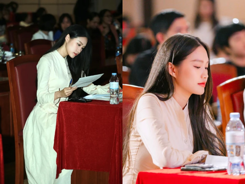 Doãn Hải My chiếm trọn spotlight khi về trường Luật làm giám khảo