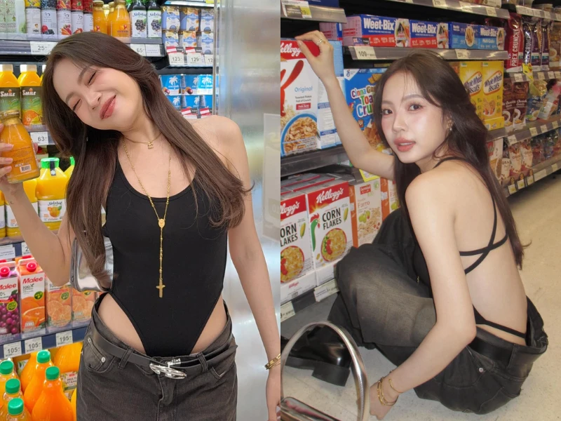 Hot girl 3,5 triệu fan khoe trọn lưng trần khi đi siêu thị 