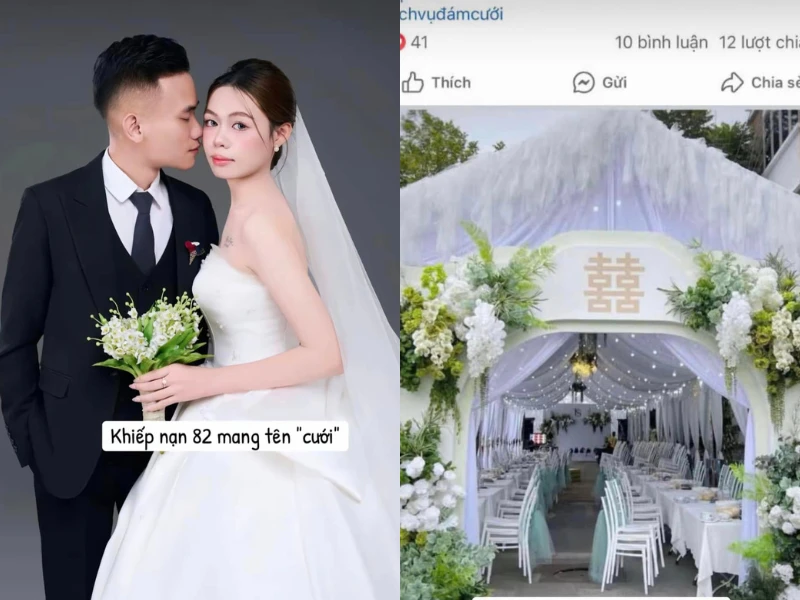 Đặt trang trí rạp cưới, cô dâu gặp “kiếp nạn thứ 82“