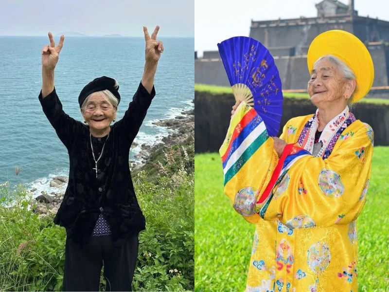 Cụ bà 97 tuổi Hà Tĩnh viral với loạt ảnh du lịch muôn nơi