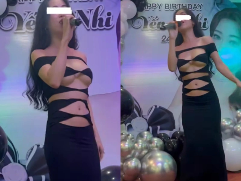Cô gái mặc hở bạo hát sinh nhật khiến cánh mày râu “áp lực“