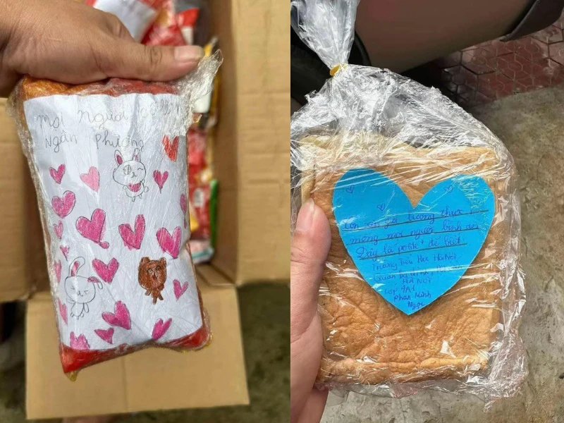 Xúc động những dòng gửi gắm của các em học sinh đến vùng lũ