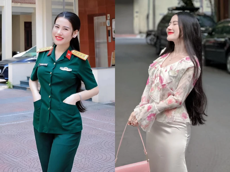 Nữ quân nhân xinh như hoa hậu đốn tim người đối diện