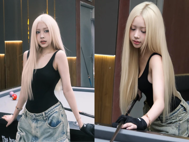 Gái xinh Lê Huyền Diệu khoe dáng bên bàn bi-a cực chất