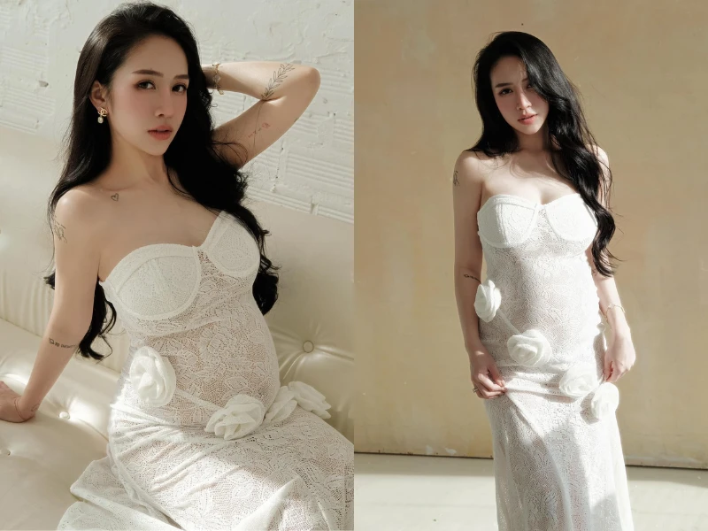 Ái nữ nhà Minh Nhựa bụng bầu vượt mặt vẫn gợi cảm ngút ngàn