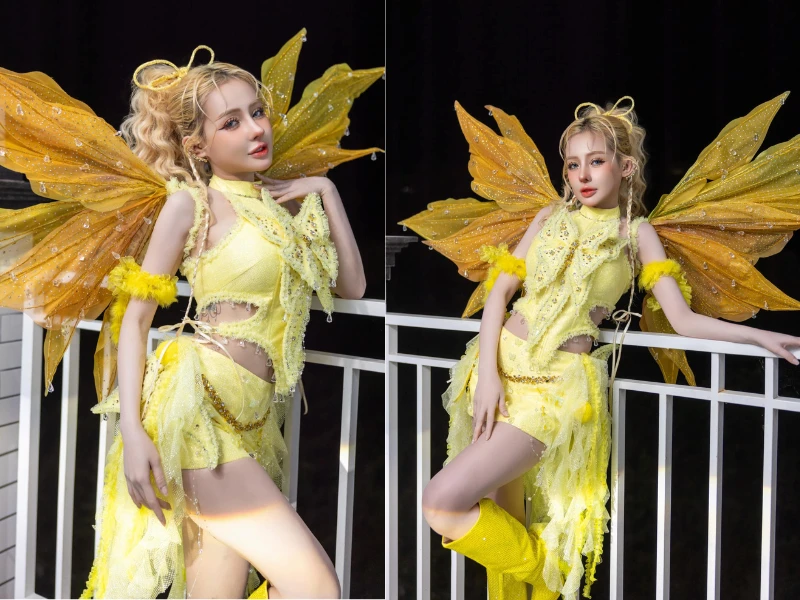 Ngân 98 hóa thân thành “nàng bướm vàng” gợi cảm đi diễn