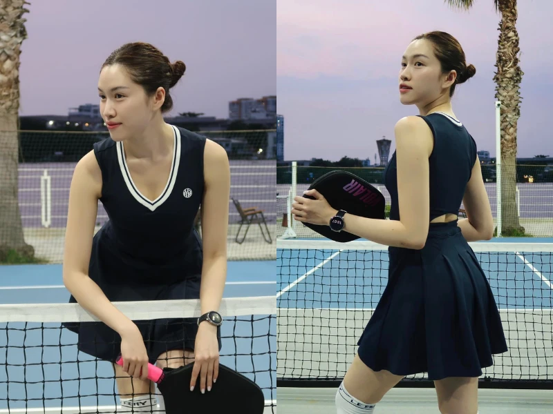 MC “chân dài nhất Việt Nam” khoe thần thái trên sân pickleball