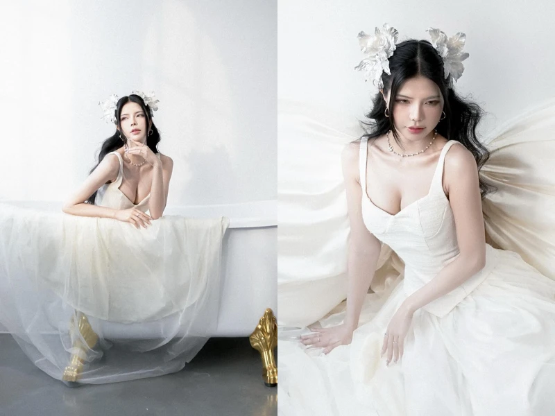 Nữ MC game khoe vòng 1 ngộp thở trong bộ ảnh mừng sinh nhật