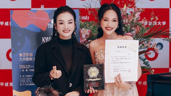 Tân Nhàn tự hào khi học trò đạt giải nhất cuộc thi âm nhạc quốc tế