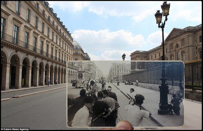 Cuộc đấu súng ở Rue de Rivoli. Giờ đây địa điểm này là khu mua sắm thời trang lộng lẫy nhất thành phố Paris.