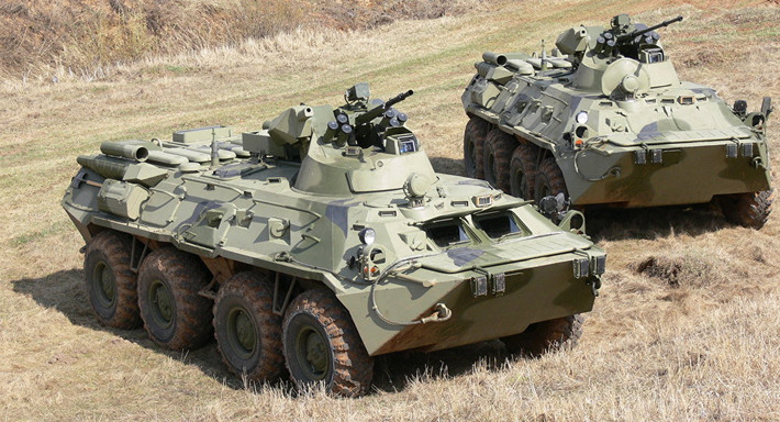 Với thiết kế của xe thiết giáp chở quân BTR-82, rõ ràng là loại phương tiện này khó có thể sống sót qua màn tấn công của tên lửa chống tăng ATGM. Nguồn ảnh: BMDP.