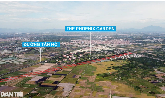 Đường Tây Thăng Long có chiều dài toàn tuyến là 33km và đi qua các quận, huyện, thị xã là Tây Hồ, Bắc Từ Liêm, Đan Phượng, Phúc Thọ, Sơn Tây (Hà Nội). Theo quy hoạch, từ Vành đai 4 đến hồ Tây, đường Tây Thăng Long dài khoảng 13km, trong đó một số đoạn từ Vành đai 3,5 đến Vành đai 3 (đường Phạm Văn Đồng) đang được thi công. Dự án The Phoenix Garden (Đan Phượng) có vị trí gần nút giao giữa Vành đai 4 và đường Tây Thăng Long.