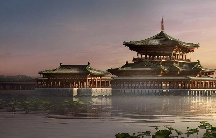Bên cạnh hồ Thái Dịch trì có một tòa kiến trúc gọi là Lân Đức điện, là nơi tổ chức quốc yến (bữa tiệc mang tầm cỡ lớn) của Đường triều.