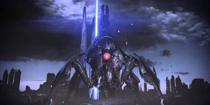 5. The Reapers (Mass Effect): Trong loạt game "Mass Effect", The Reapers là những cỗ máy sinh học khổng lồ, với nhiệm vụ tiêu diệt mọi nền văn minh tiên tiến trong thiên hà. Chúng có trí tuệ vượt trội, sức mạnh hủy diệt khủng khiếp, và khả năng điều khiển tâm trí. The Reapers không chỉ là kẻ thù của loài người mà còn là mối đe dọa đối với toàn bộ sự sống trong vũ trụ.(Ảnh:Screen Rant)