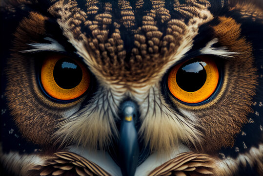 8. Mắt của chim cú (Owl): Chim cú có đôi mắt lớn, giúp chúng nhìn rõ trong điều kiện ánh sáng yếu. Đôi mắt của chim cú cố định trong hốc mắt, nhưng chúng có thể xoay đầu lên đến 270 độ để quan sát xung quanh mà không cần di chuyển cơ thể. Điều này giúp chúng săn mồi trong đêm tối một cách chính xác.(Ảnh: Adobe Stock)