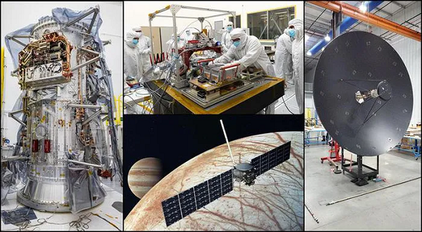 Các thiết bị khoa học và các bộ phận chính của tàu vũ trụ Europa Clipper đang được NASA kết hợp với nhau trong công đoạn cuối cùng để chuẩn bị lên đường vào năm 2024.