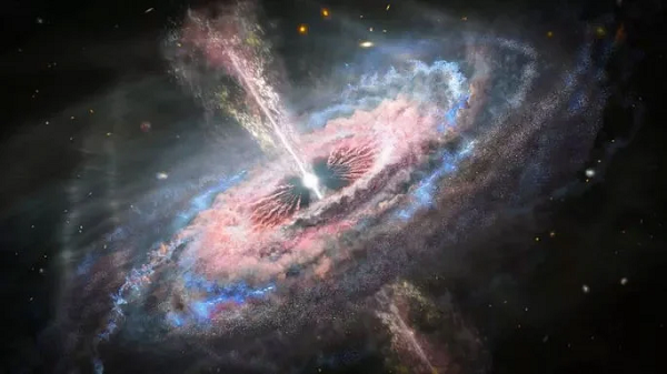 Kính viễn vọng không gian Hubble của NASA đã ghi lại được hình ảnh đáng sợ của một loạt quasar - dạng hố đen cải trang thành sao cực mạnh - đang phóng ra luồng sóng thần xé nát các thiên hà.