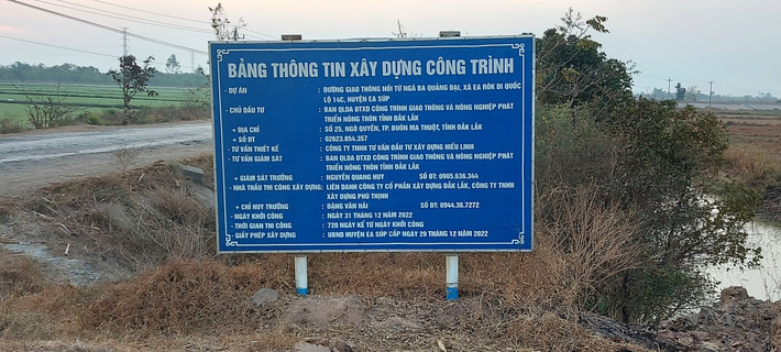 ối từ ngã ba Quảng Đại, xã Ea Rốk đi Quốc lộ 14C, huyện Ea Súp do Ban Quản lý dự án đầu tư xây dựng công trình giao thông và nông nghiệp phát triển nông thôn tỉnh Đắk Lắk làm chủ đầu tư, giá dự toán gói thầu: 83.473.865.000 đồng. Nguồn vốn thực hiện từ ngân sách Trung ương và ngân sách tỉnh Đắk Lắk.