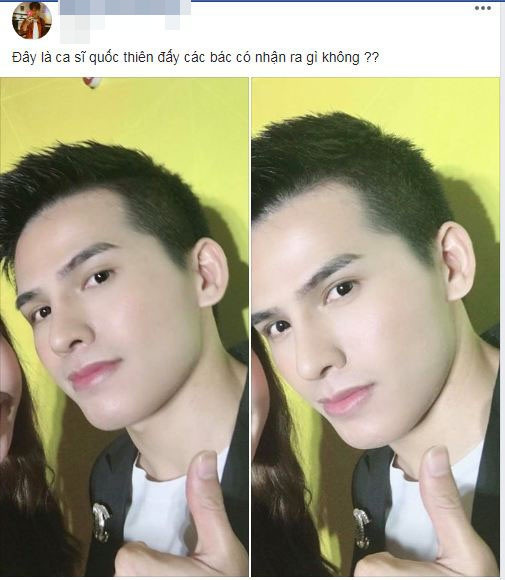 Mới đây, trên một trang fanpage, một cư dân mạng đã đăng hình ảnh được cho là nam ca sĩ Quốc Thiên cùng lời chia sẻ: "Đây là ca sĩ Quốc Thiên đấy, các bác có nhận ra gì không?". Ở dưới phần bình luận nhiều cư dân mạng chia sẻ: "Ơ, lạ hoắc", "tưởng trai Thái", hay "chắc thu gọn môi rồi mắt mũi mí"...